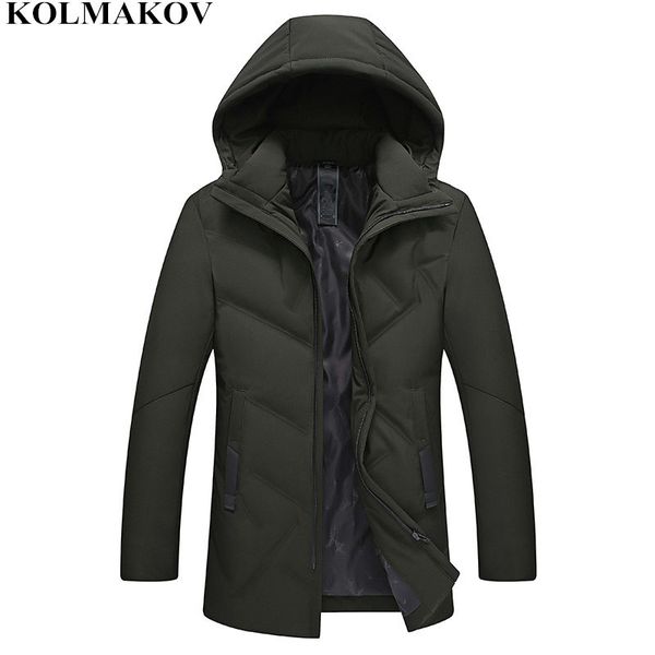 

колмаков new winter вниз пальто мужчин с капюшоном мужские ветровки пригонки сгущаться куртки homme вскользь хорошее качество пальто плюс ра, Black