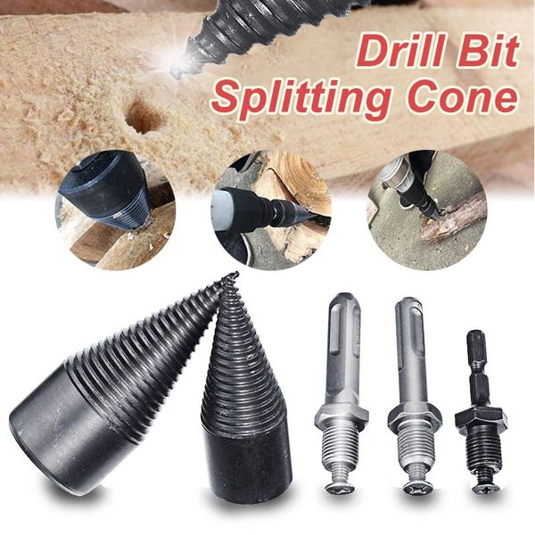 

doersupp 32mm/42mm high speed firewood machine drill wood cone reamer punch driver drill bit split drilling tools