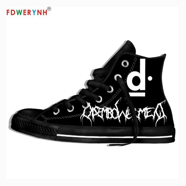 

high canvas mens casual shoes disembowelment band most influential metal bands of all time lightweight shoes for women men, Black