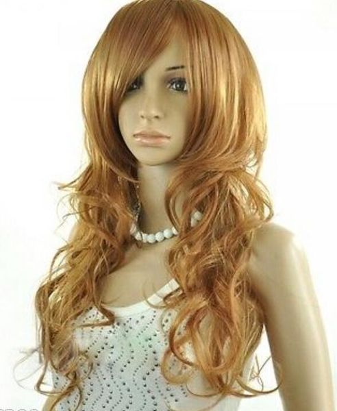 Wig 25 6 High Temperature Silk Fashion Side Bang Long Curly Hair