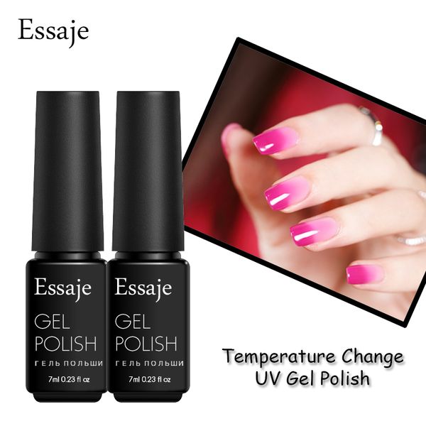 

essaje1pcs hybrid temperature changing color soak off gel varnish colors gel nail polish thermal color change uv lacquer, Red;pink