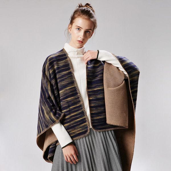 

lady scarves 2018 autumn and winter brand new fashion luxury wraps imitation cashmere shawls wholesale classic gradient pashmina lsf020, Blue;gray