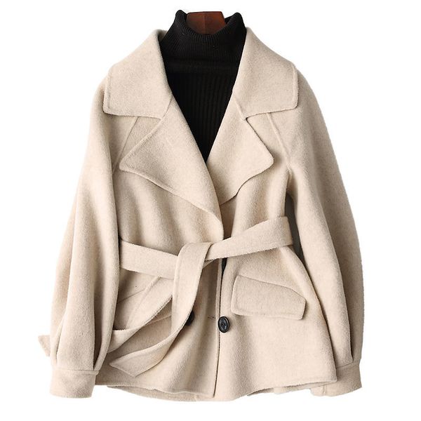

осень зимняя куртка женщины двусторонняя шерстяное пальто женщины корейский пальто шерсти vintage женские куртки 2020 abrigo mujer my1989, Black