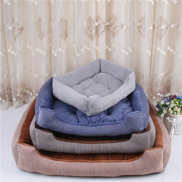 

hoomall warm dog bed mat dog puppy stripe soft kennel plush cozy nest for small medium large house warm winter pet supplies