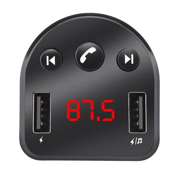 

wireless car fm transmitter double usb port fast charging mini portable charger #lr20
