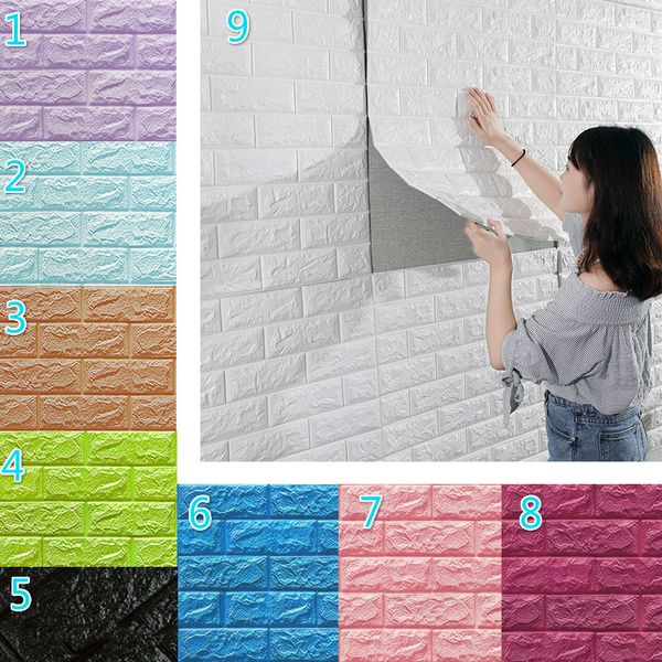 

77*70cm 3d wall stickers imitation brick bedroom decor waterproof self-adhesive wallpaper for living room kitchen tv backdrop decor