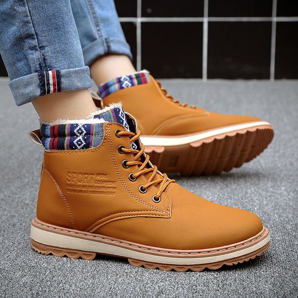 

nice new men shoes fashion comfortable casual men ankle boots high light wear-resisting boots hombre zapatos sneakers, Black