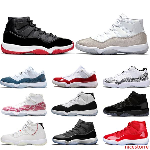 

11 basketball shoes 11s men women bred cap and gown metallic silver concord mens trainer sports sneakers size 36-47