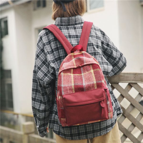 

2020 новых женских решетки рюкзак корейской версии дама рюкзак случайных дам