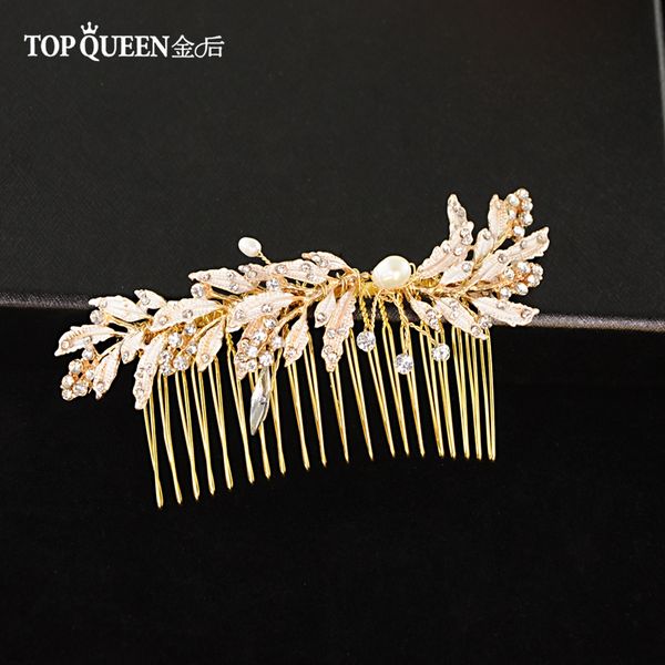 

ueen hp12 fashion elegant wedding headwear gold diamond hair comb wedding hair jewelry accessory for party fast shipping
