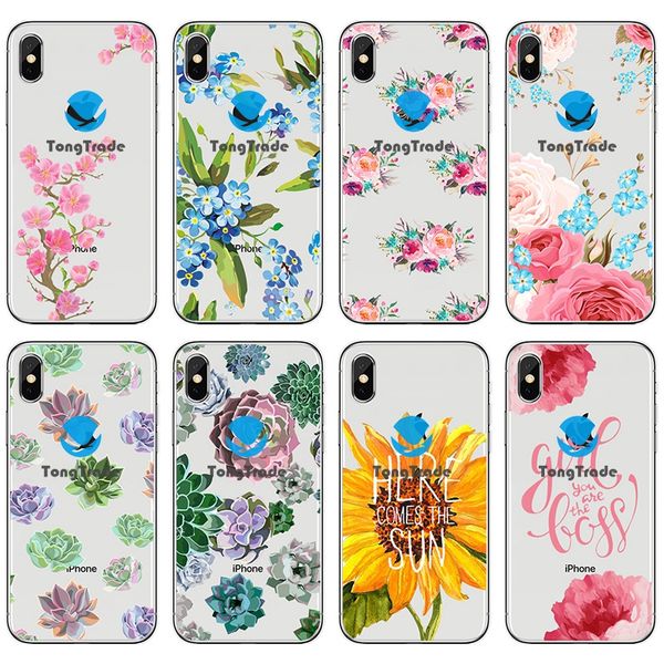 

[tongtrade] soft silicone tpu case for apple iphone 11 pro max x xs 8s 7s 6s 5 galaxy s10 vintage retro artsy daisy floral ultra-thin case