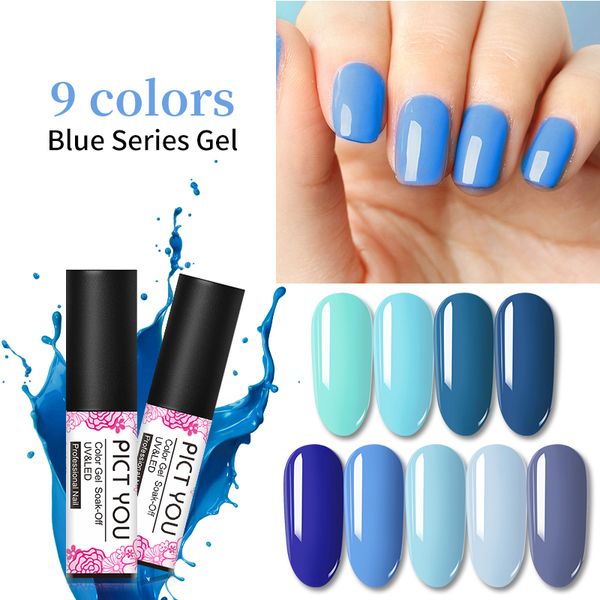 

pict you 5ml blue series color soak off uv gel gel polish varnish one-scolor nail art varnish nail beauty, Red;pink