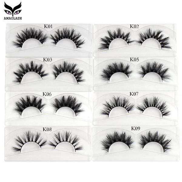 

amaolash 50 pairs/lot makeup 3d mink lashes natural false eyelashes dramatic volume fake lashes eyelash extension soft