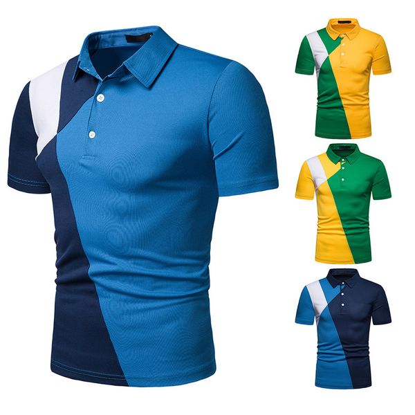 

2019 new style summer men mixed colors loose-fit ouma short sleeve polot shirt d22, White;black