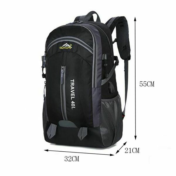 

40l waterproof backpack hiking bag cycling climbing backpack travel outdoor bags men women usb charge anti theft sports bag