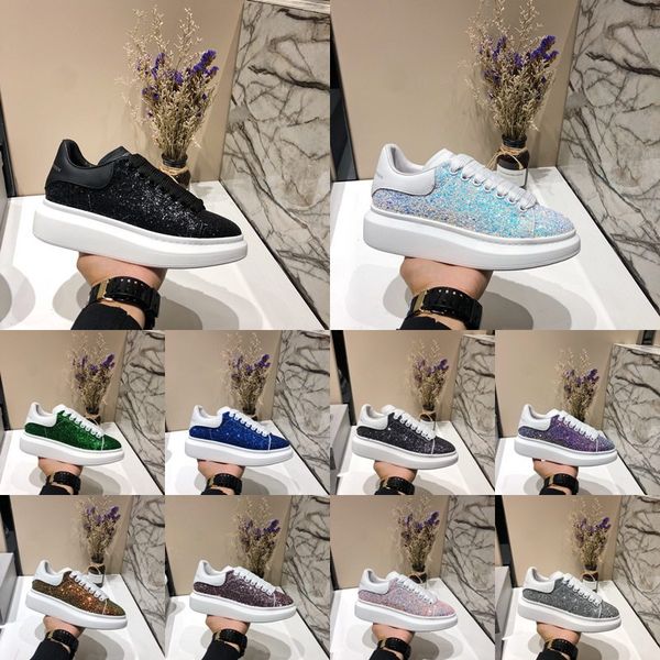 

New couple de igner ca ual hoe comfort pretty girl lady upper imported patent leather men women falt neaker lace up 35 45