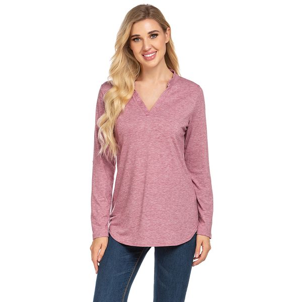 

selling style cotton t-shirt europe and america plus new color long-sleeved t-shirt bottoming basis, White