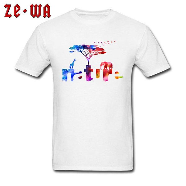 

t-shirt watercolor elephant t shirt print men tshirt cotton white clothes nature art designer guys hip hop tees casual, White;black