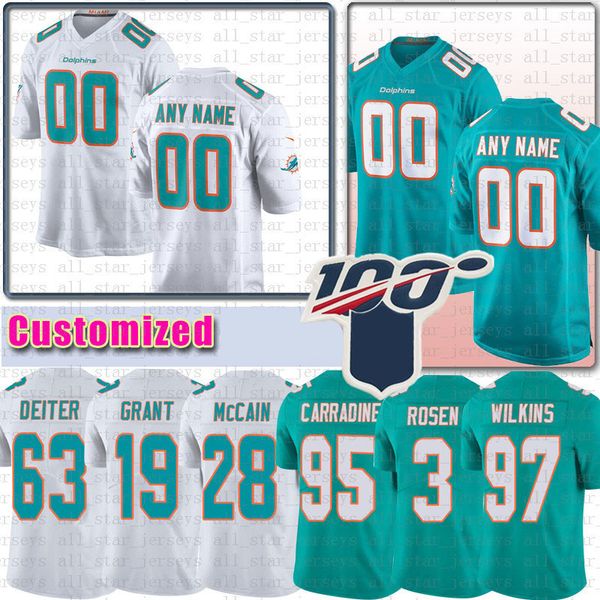 

custom kenny stills 97 christian wilkins miami jersey marino parker dolphin griese jones deiter gran mccain carradine clayton drake howard, Blue;black