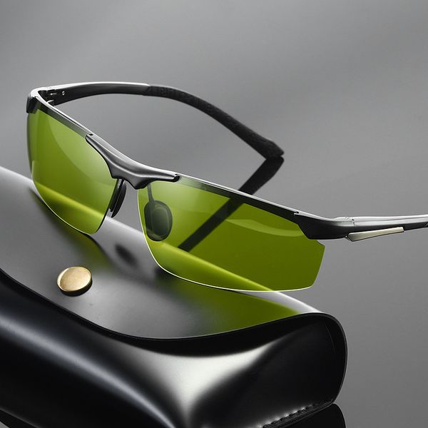 

2020 new aluminum magnesium polarized men's sunglasses 804 sunglasses color night vision driving glasses sunglasses men's sports, White;black
