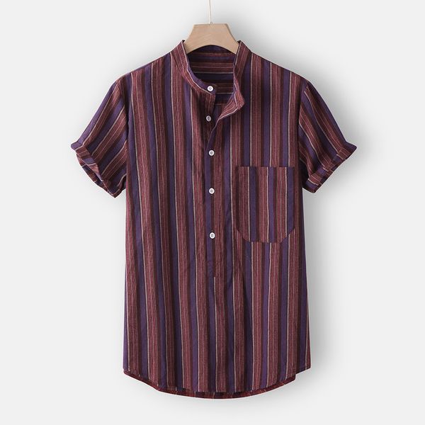 

fashion men's shirt casual short sleeve shirt men streetwear button hawaii striped print beach male blouse camisa masculina, White;black