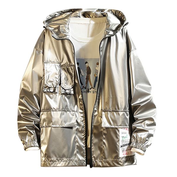 

man new streetwear 2019 bright skin jackets mens hip hop windbreaker jacket male autumn korean oversize jacket 5xl #b, Black;brown