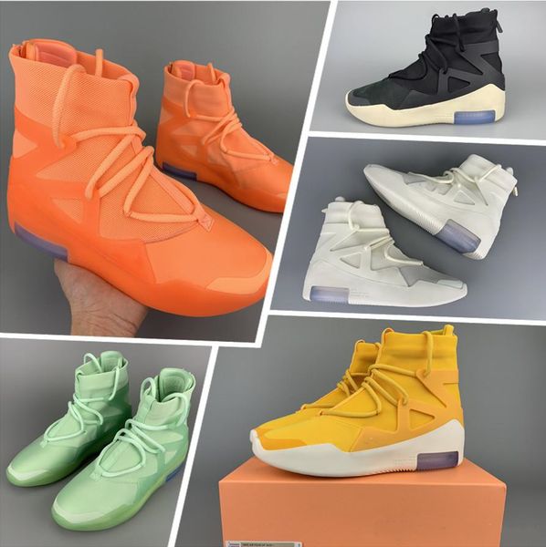 

fear of god 1 basketball shoes triple black orange pulse frosted spruce designer mens shoes hop999 sneakers dropshipping accepte, White;red