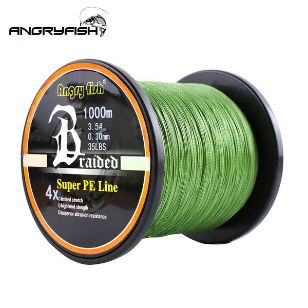 

angryfish wholesale 1000m 4 strands braided fishing line 8 colors super pe line strong strength