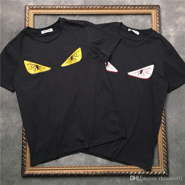 

luxury t shirt hip hop fashion eyes printing mens designer t shirt short sleeve men women t shirt polo size s-xxl, White;black