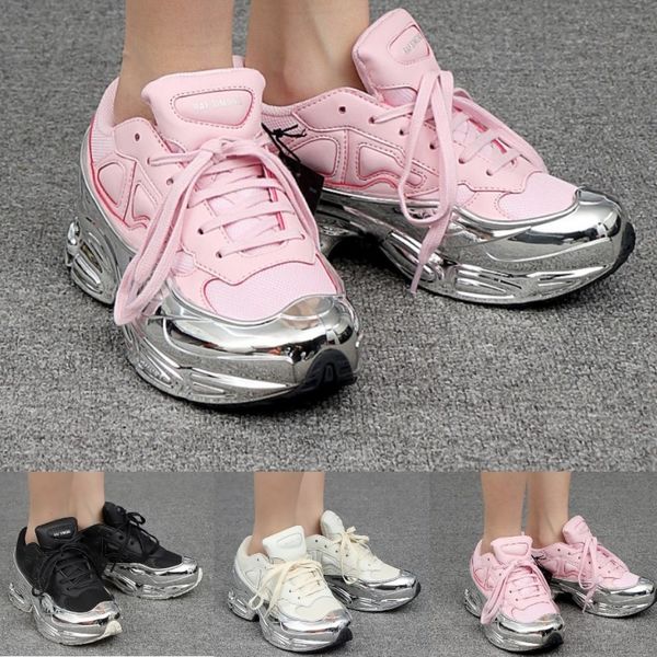 

raf simons x consortium ozweego 2 ii sawteeth 2019 casual shoes mens womens platform white fw0165-015 black brand designer sneakers 36-44