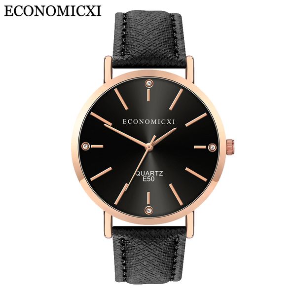 

economicxi new gold alloy quartz wrist watches women female watch luxury alloy quartz lady leather relojes para mujer fashion, Slivery;brown
