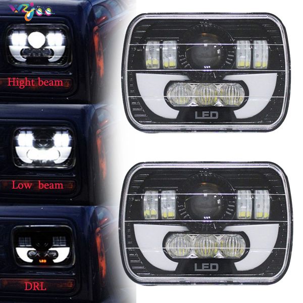 

brightest 5''x7'' headlights projector 7''x'6'' headlights with drl for wrangler yj cherokee xj