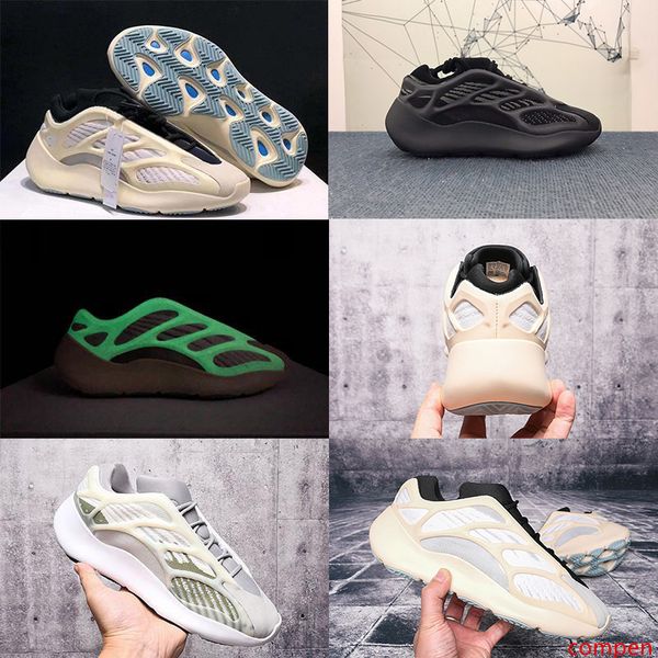 

new release designer shoes azael white 700 v3 kanye west men womens sneakers running shoes glows in the dark with