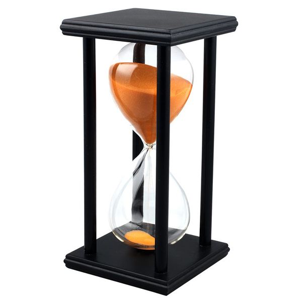 

colors 60min wooden sand sandglass hourglass timer clock decor unique gift type:60min black frame orange sand