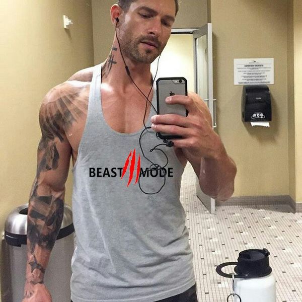 

fitness vest men's sports and leisure personality sleeveless t-shirt training clothes pure cotton 9007, White;black