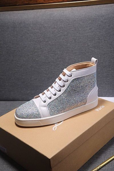 

fashion cut suede flash leather red bottom platform designer spike luxury sneakers men and women party wedding crystal shoes size 35-46 k11, Black