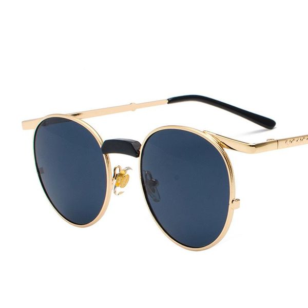

small oval sunglasses small size men male gold black round metal frame sun glasses for women mirror uv400, White;black