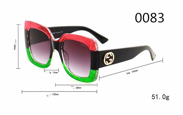 

0083popular sunglasses luxury women brand designer 0083s square summer style full frame uv protection mixed color come with box, White;black