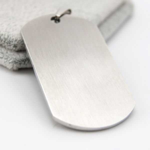 

10pcs brushed dull polished matte surface men's dogtag 28x49mm diy pendant stainless steel necklace pendant for men wholesale, Silver