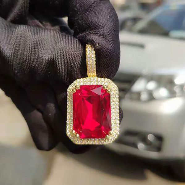 Whole Men Women Hip Hop Copper Cz Bling Faux Lab Ruby Pendant - Mens Ruby Pendant Uk Whole Men Women Hip Hop Copper Cz Bling Faux Lab Ruby Pendant - Mens Ruby Pendant Uk