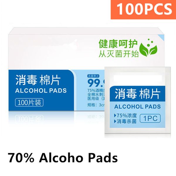 

100pcs alcohol wet wipe disposable disinfection prep swap pad antiseptic skin cleaning care jewelry mobile phone clean wipe
