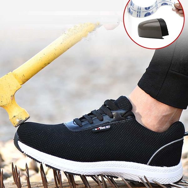 

fashion safety shoes steel toe caps anti-puncture work shoes safety boots, Black