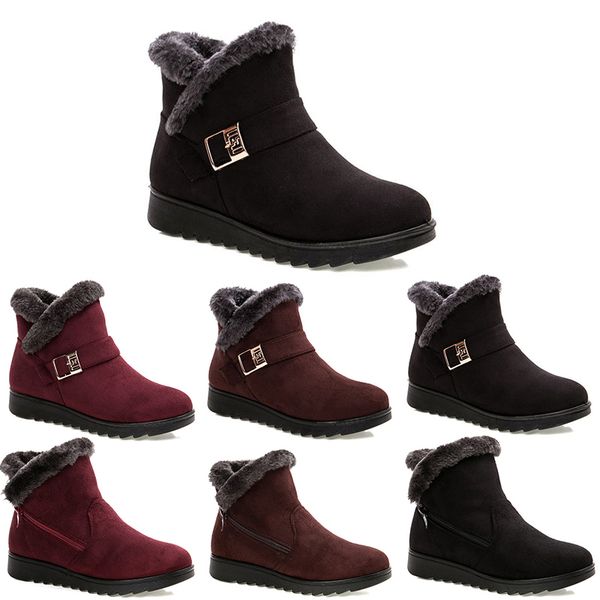 

non-brand wholesale winter women snow boots triple black brown suede ankle boots mother shoes keep warm 36-40 style 62