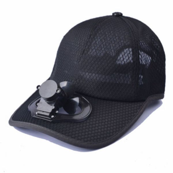 

cooling hat usb charging fan baseball hat storage belt switch fan cap sun peaked cap/panel on the cap front hot, Black