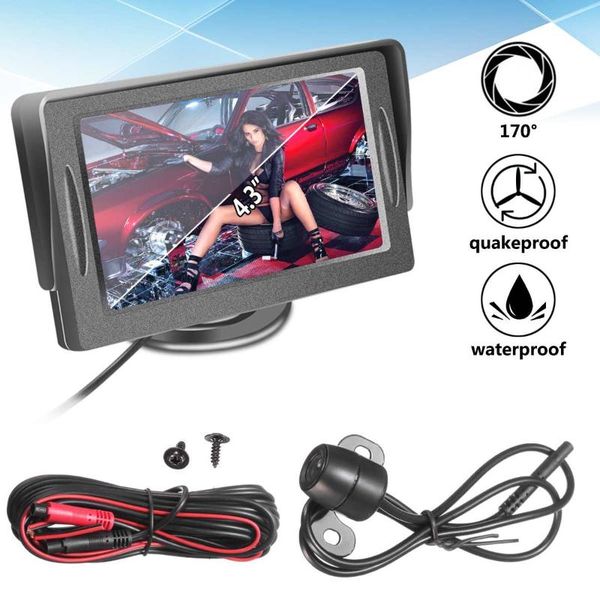 

4.3 inch tft lcd hd screen car monitor parking rear view monitor + car reverse rear view backup camera digital kit