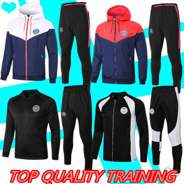 

2019 2020 psg jacket hoodie champions league survetement 1920 psg cavani mbappe football jacket air jordam soccer tracksuit, Black