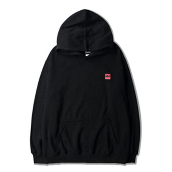 

письмо plus бархат весной и осенью свитер мужчин и женщин корея стиль hooded сыпучие long coat мужской tide женские толстовки размер s-2xl, Black