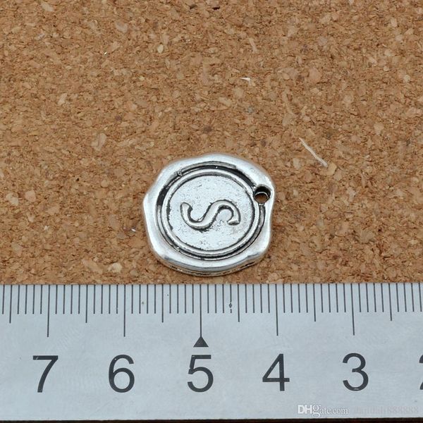 

100pcs lots single side letter "s" alphabet initial alloy charms pendant antique silver pendants fashion jewelry diy 18x18.5mm a-4, Bronze;silver