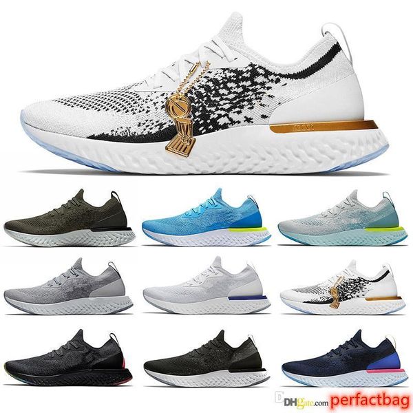 

brand react fly running shoes champion men women knitting breathable sports sneakers trainers runner hiking jogging walking designer shoe, Black