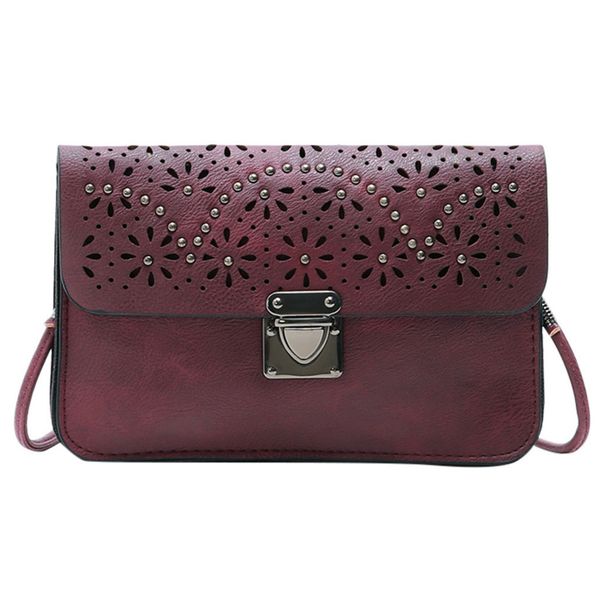 

sleeper 2019 new fashion #401 women rivets hollow solid color shoulder bags messenger bag phone bag solid color ing